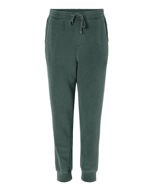 Unisex Pigment-Dyed Fleece Sweatpants - Front - B02576232 - Pigment Alpine Green