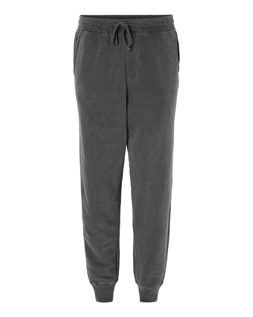 Unisex Pigment-Dyed Fleece Sweatpants - Front - B02576502 - Pigment Black