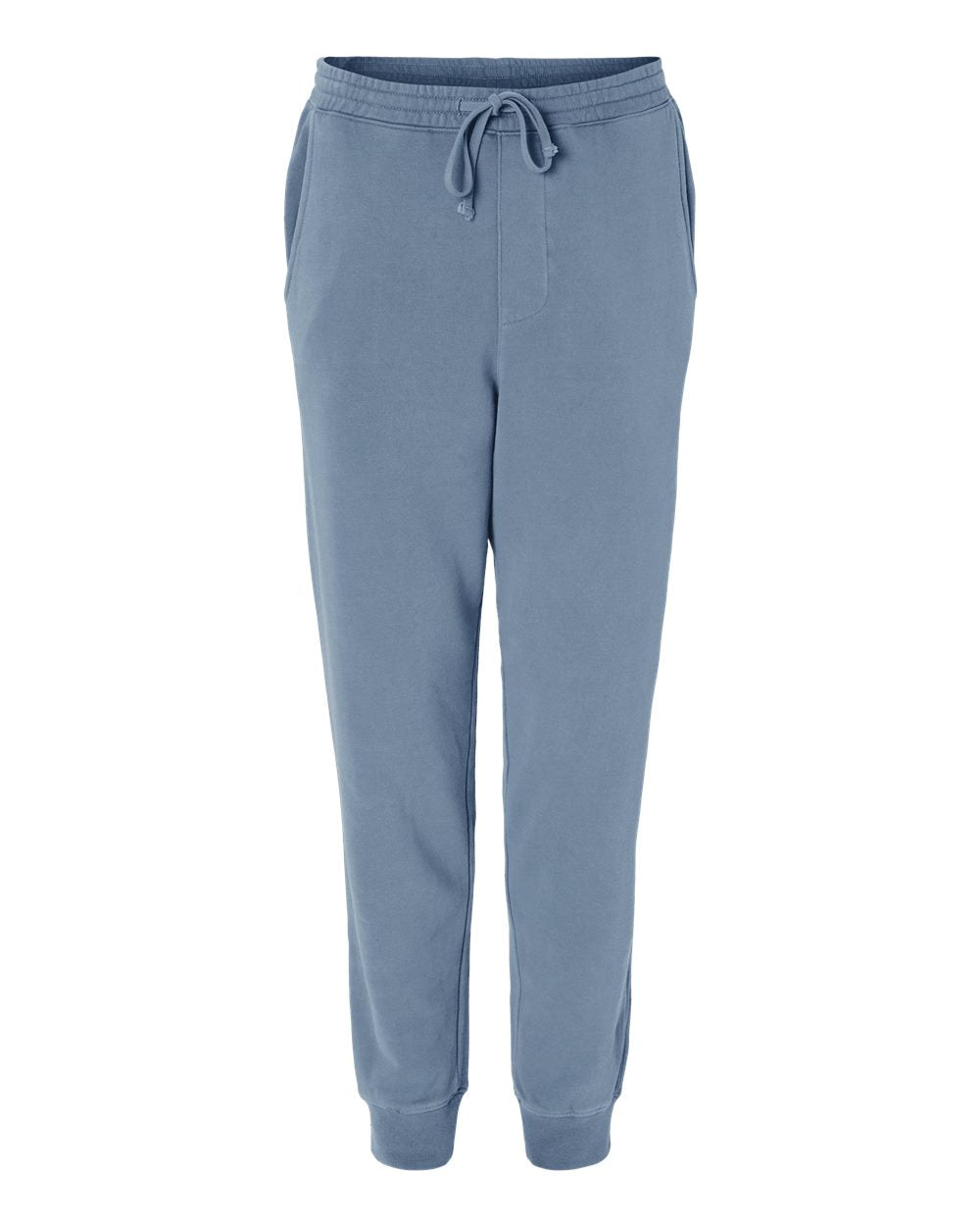 Unisex Pigment-Dyed Fleece Sweatpants - Front - B02576652 - Pigment Slate Blue