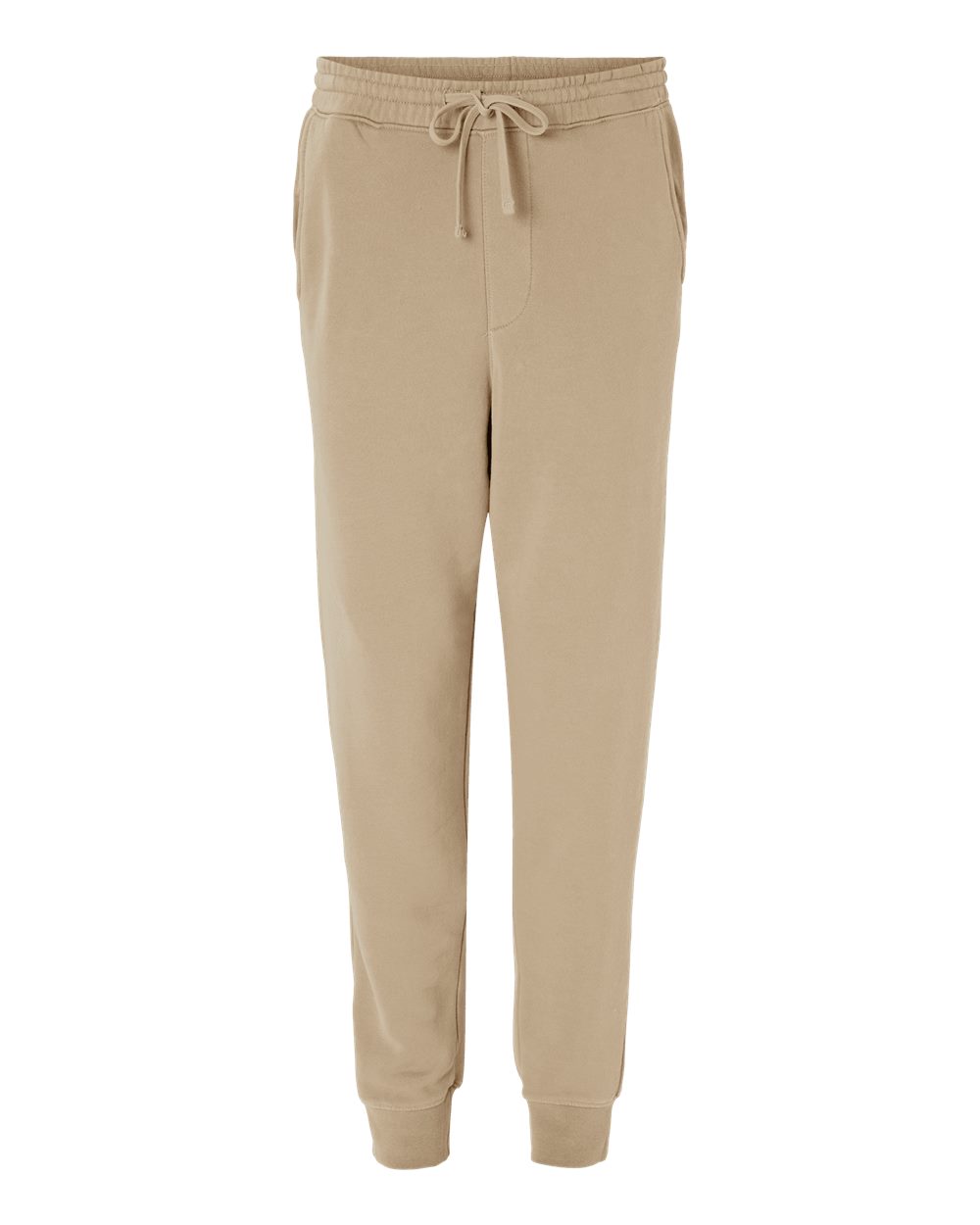 Unisex Pigment-Dyed Fleece Sweatpants - Front - B02576732 - Pigment Sandstone