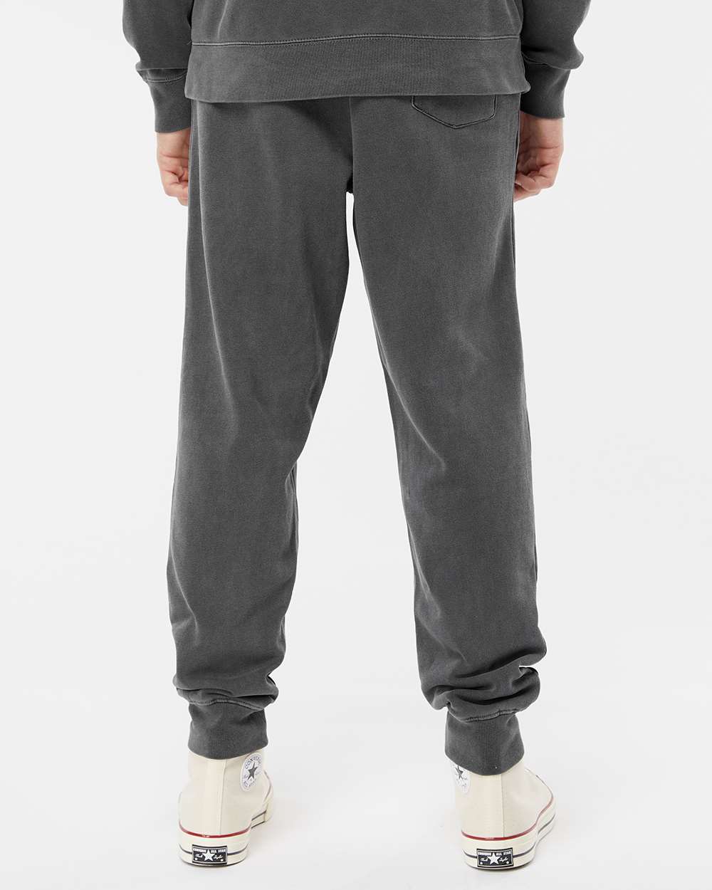 Unisex Pigment-Dyed Fleece Sweatpants - OnModelBack - B02576502 - Pigment Black