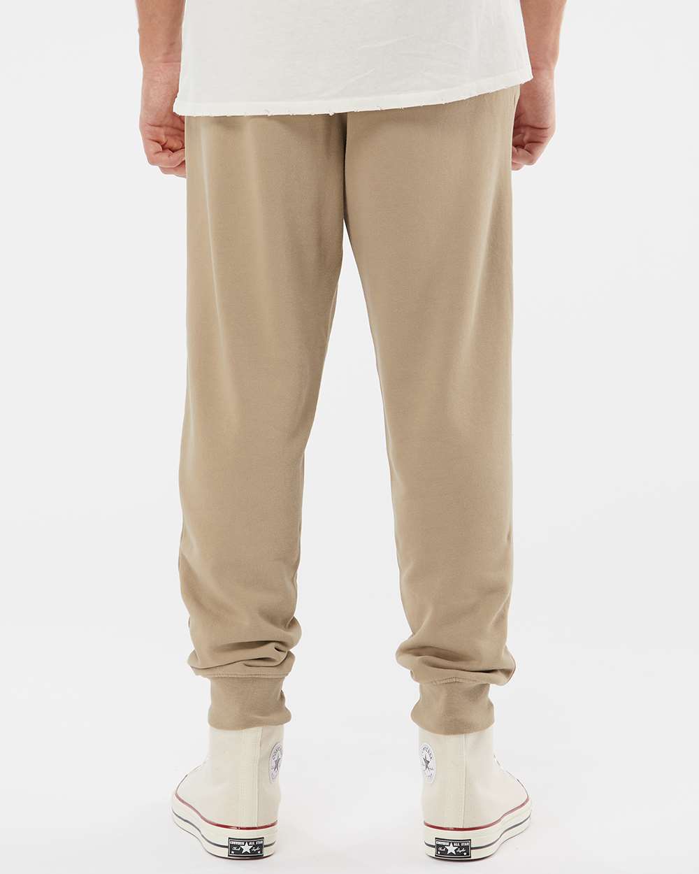 Unisex Pigment-Dyed Fleece Sweatpants - OnModelBack - B02576732 - Pigment Sandstone