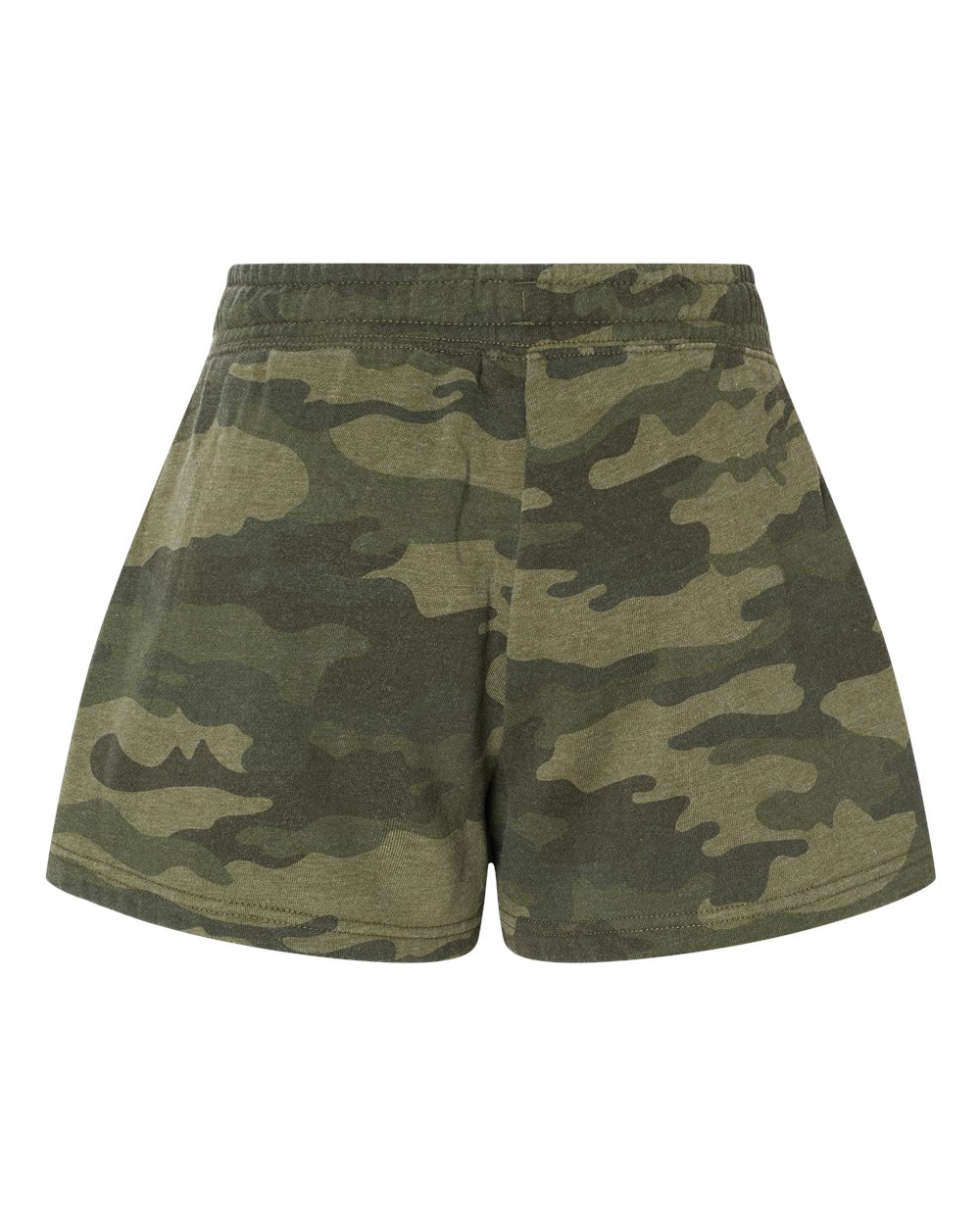Women’s Lightweight California Wave Wash Fleece Shorts - Back - B03476622 - Forest Camo Heather