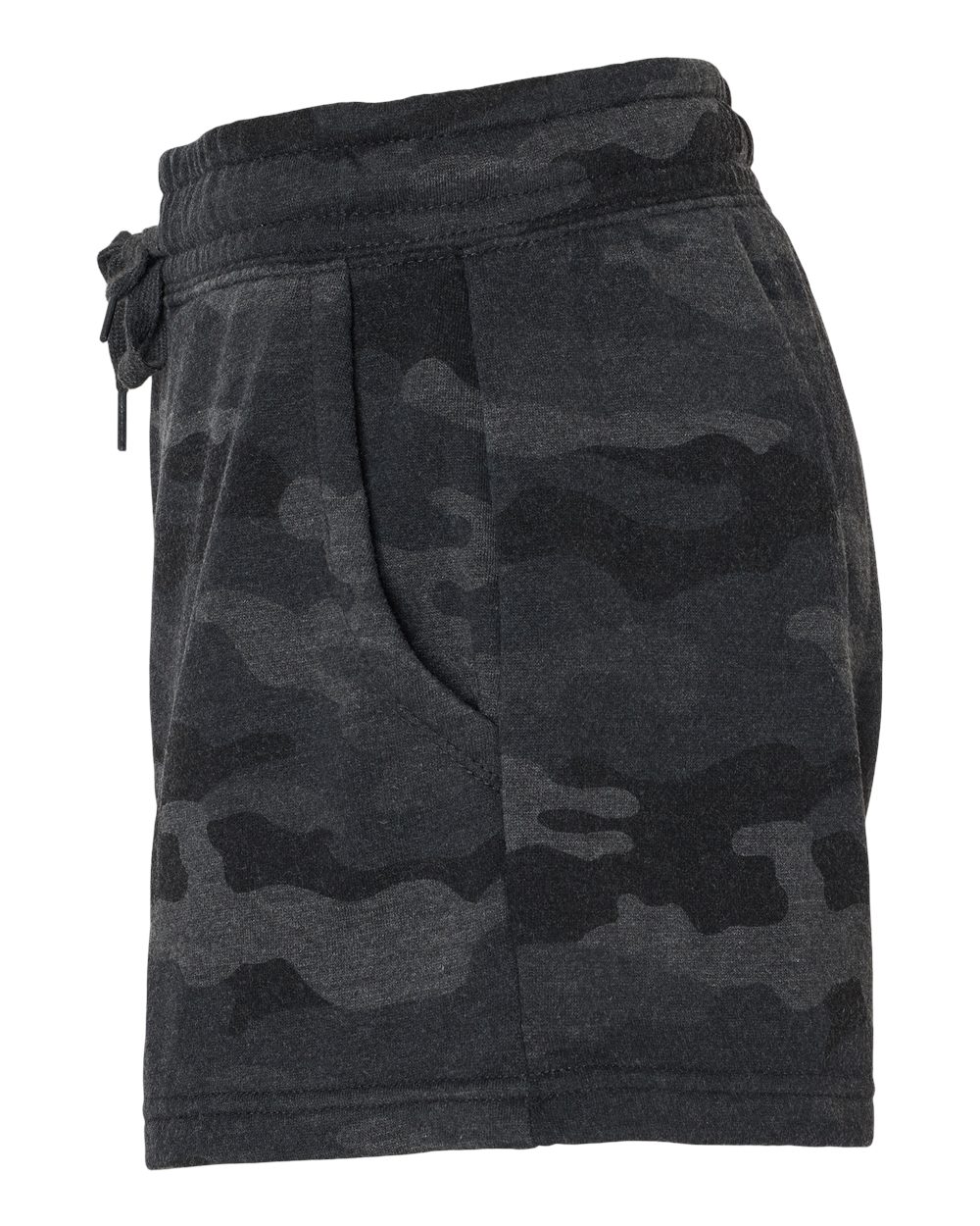 Women’s Lightweight California Wave Wash Fleece Shorts - DirectSide - B03476982 - Black Camo Heather