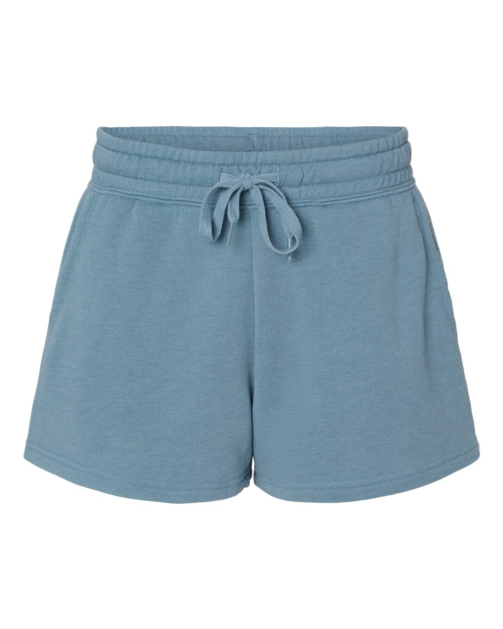 Women’s Lightweight California Wave Wash Fleece Shorts - Front - B03476252 - Misty Blue
