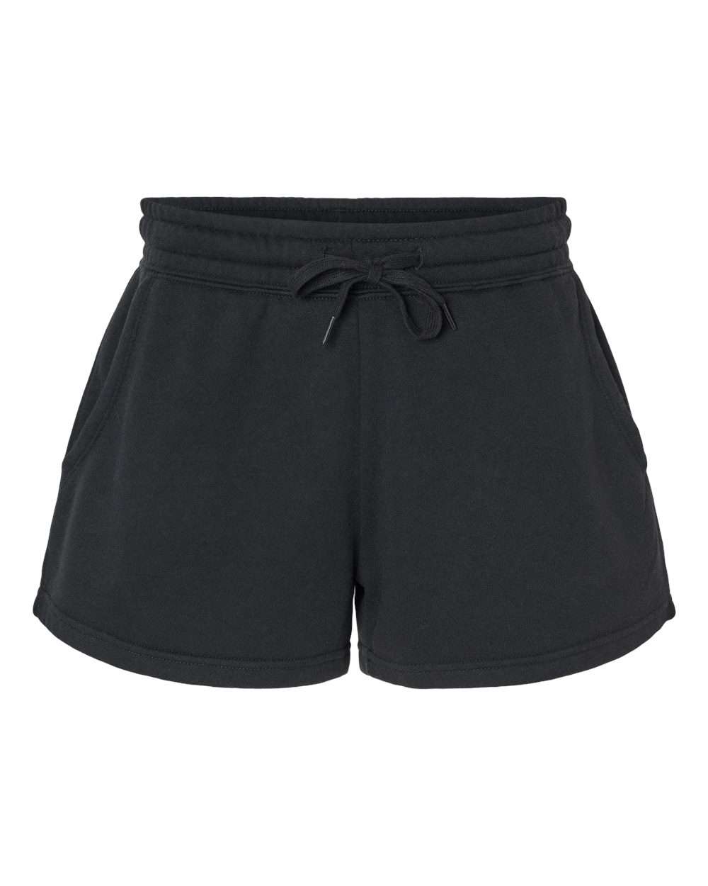 Women’s Lightweight California Wave Wash Fleece Shorts - Front - B03476502 - Black