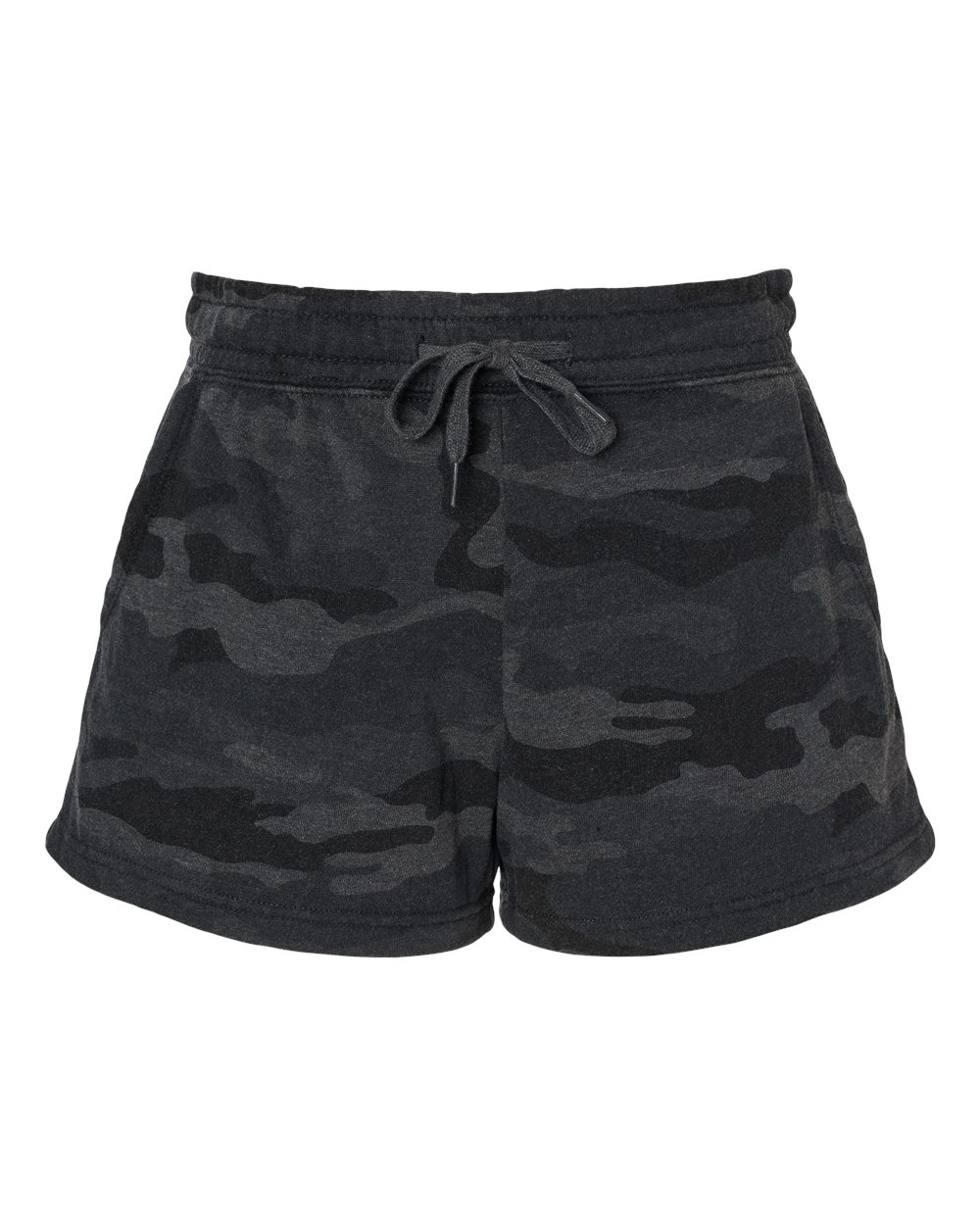 Women’s Lightweight California Wave Wash Fleece Shorts - Front - B03476982 - Black Camo Heather