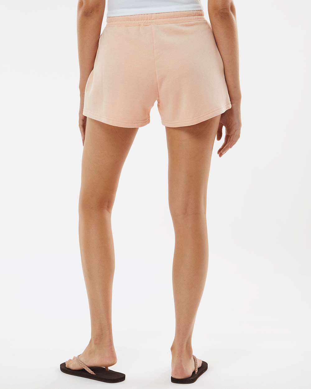 Women’s Lightweight California Wave Wash Fleece Shorts - OnModelBack - B03476302 - Blush