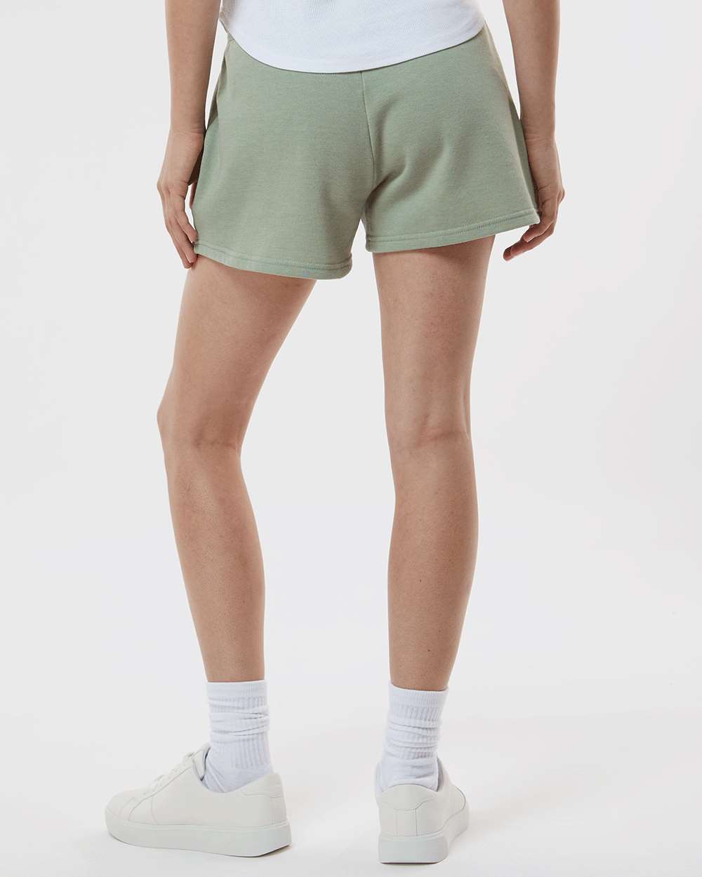 Women’s Lightweight California Wave Wash Fleece Shorts - OnModelBack - B03476542 - Sage