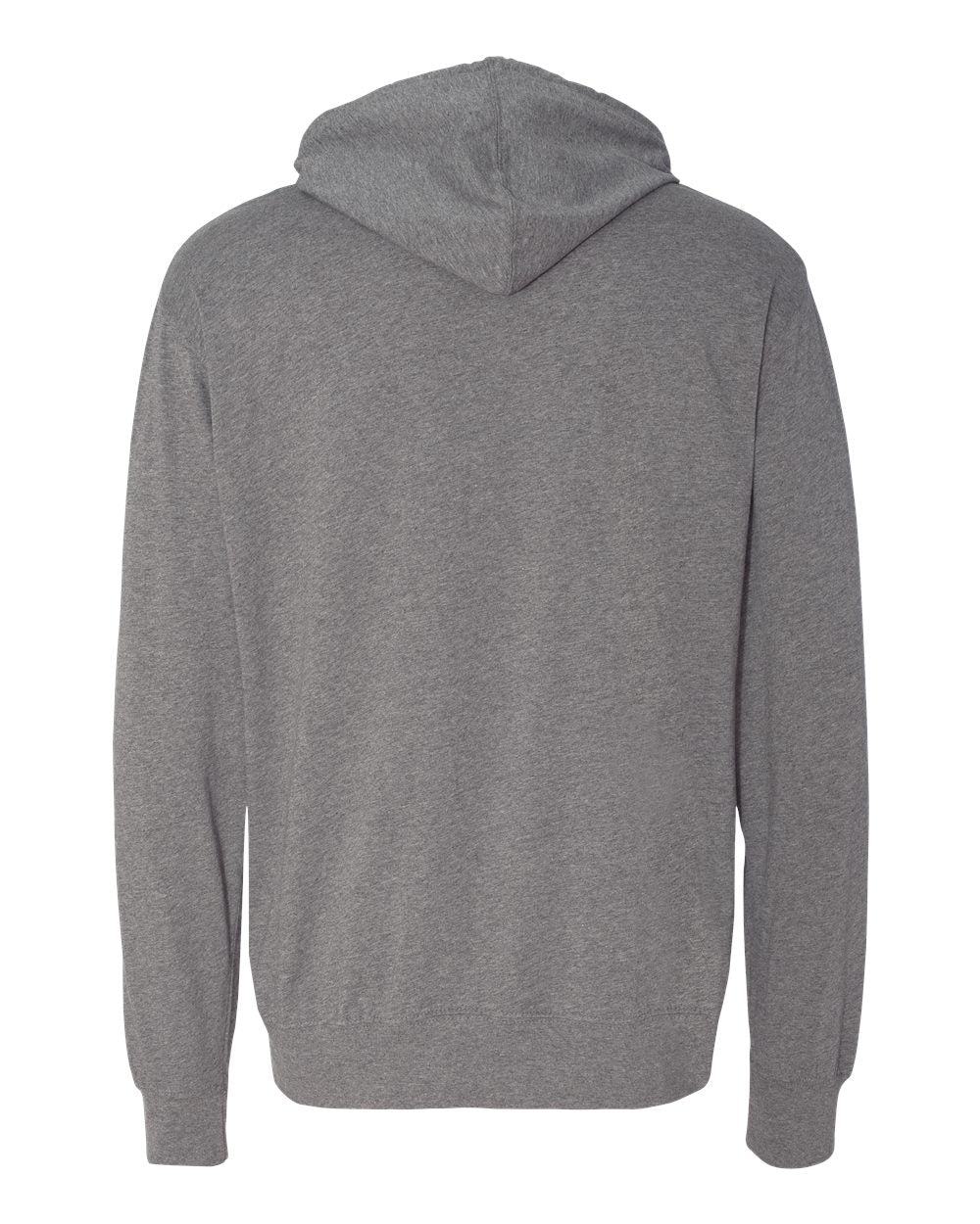 Unisex Lightweight Hooded Pullover T-Shirt - Back - B01976352 - Gunmetal Heather