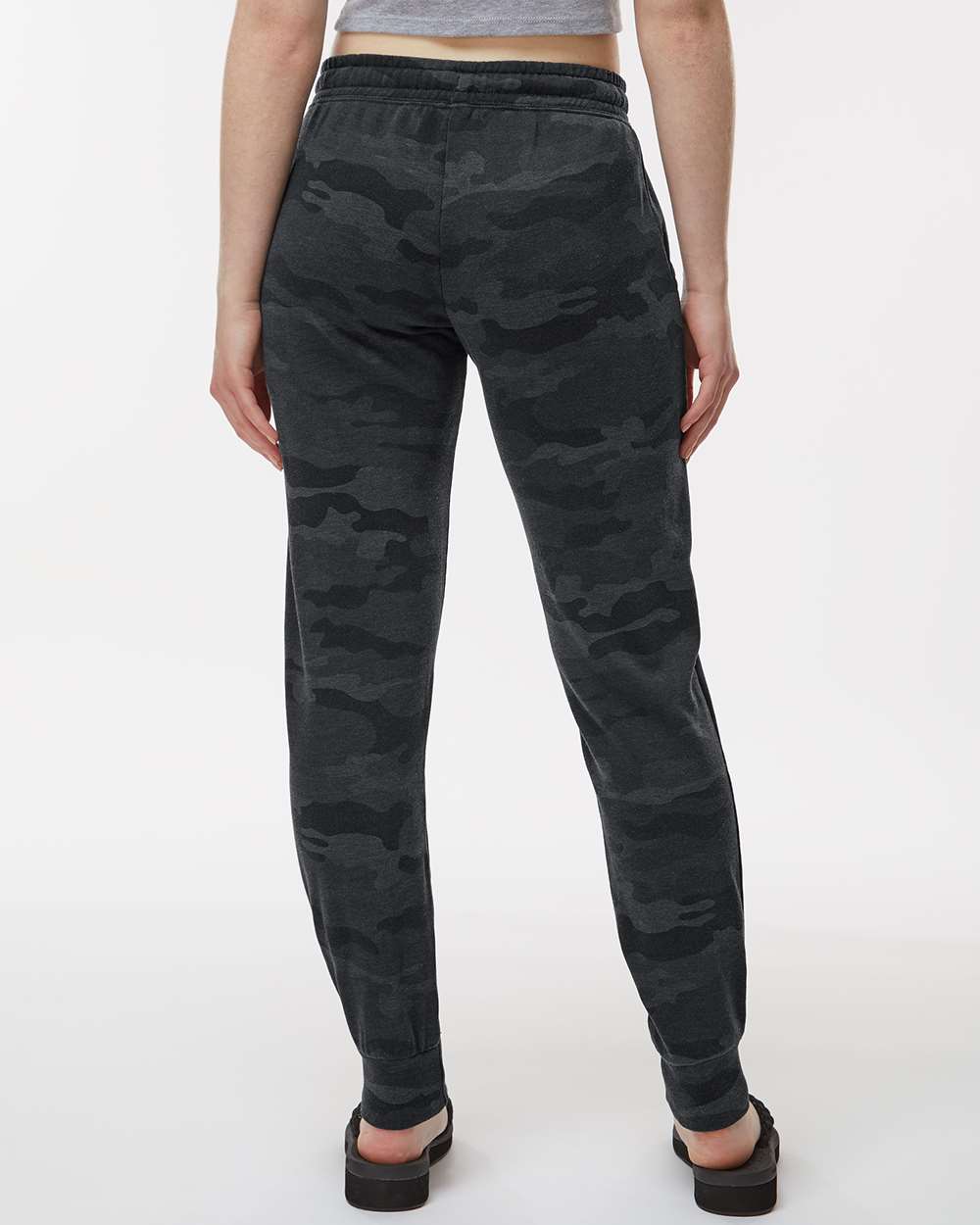 Women's California Wave Wash Sweatpants - OnModelBack - B01576962 - Black Camo Heather