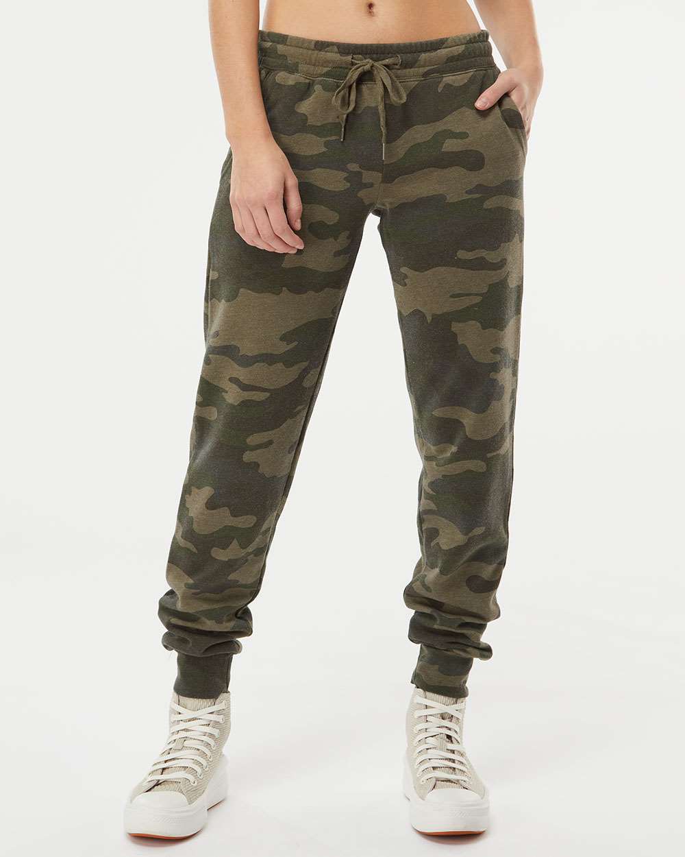 Women's California Wave Wash Sweatpants - OnModelFront - B01576622 - Forest Camo Heather