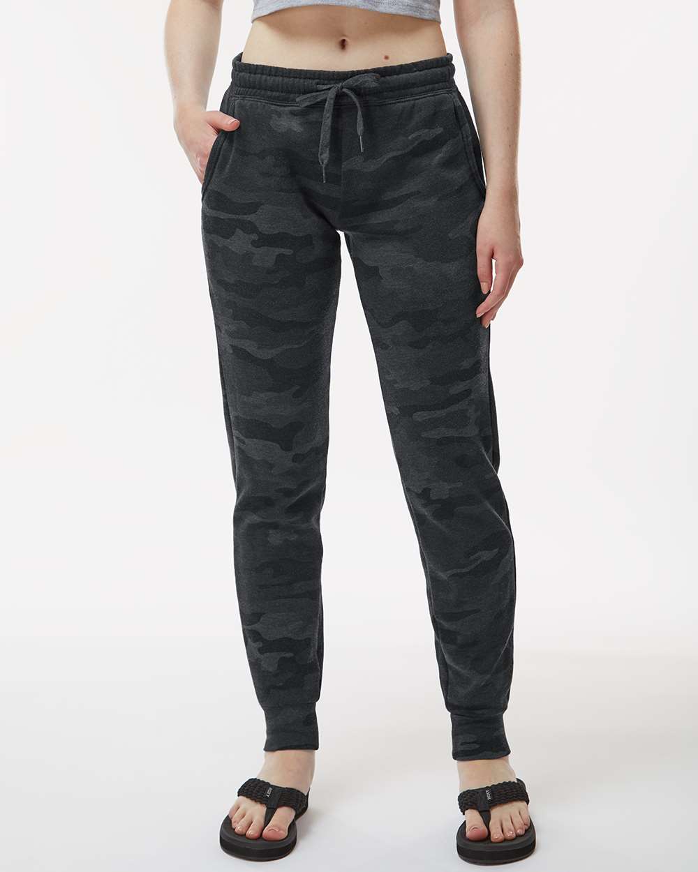Women's California Wave Wash Sweatpants - OnModelFront - B01576962 - Black Camo Heather