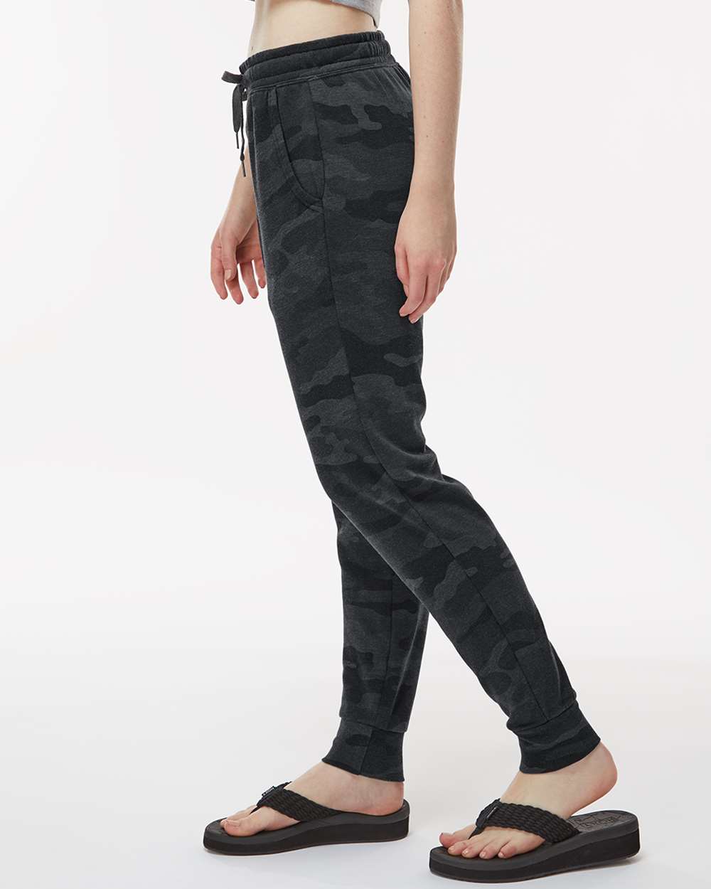 Women's California Wave Wash Sweatpants - OnModelSide - B01576962 - Black Camo Heather