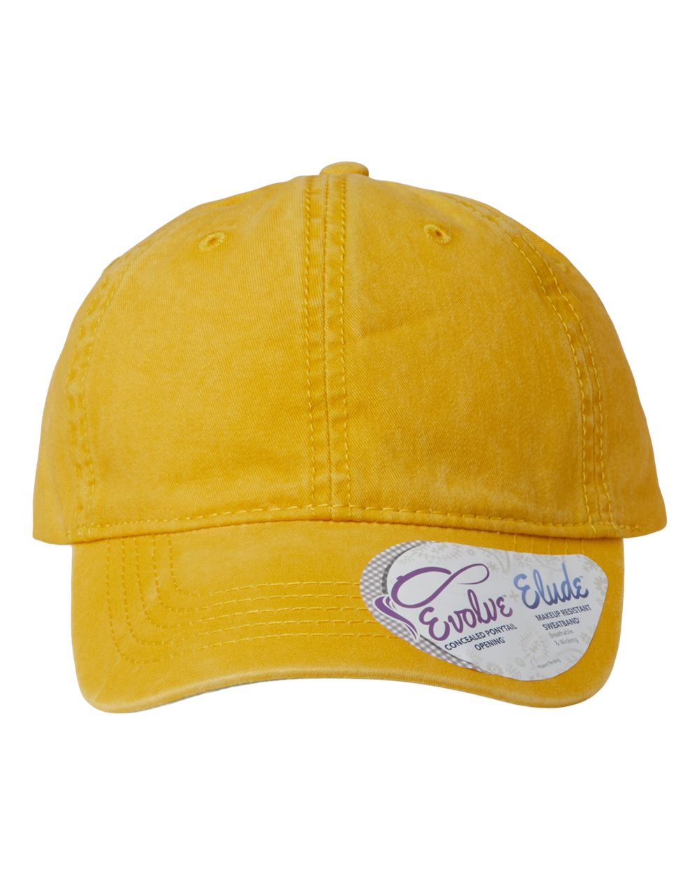 Women's Pigment-Dyed with Fashion Undervisor Cap - Front - B96795400 - Sunset Yellow/ Polka Dots