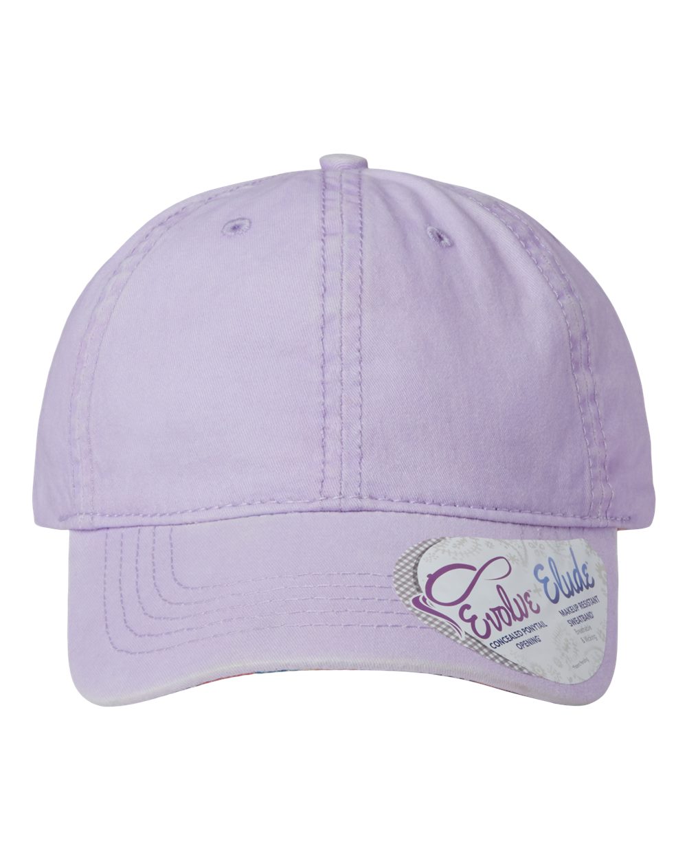Women's Pigment-Dyed with Fashion Undervisor Cap - Front - B96795670 - Lavender/ Stripes