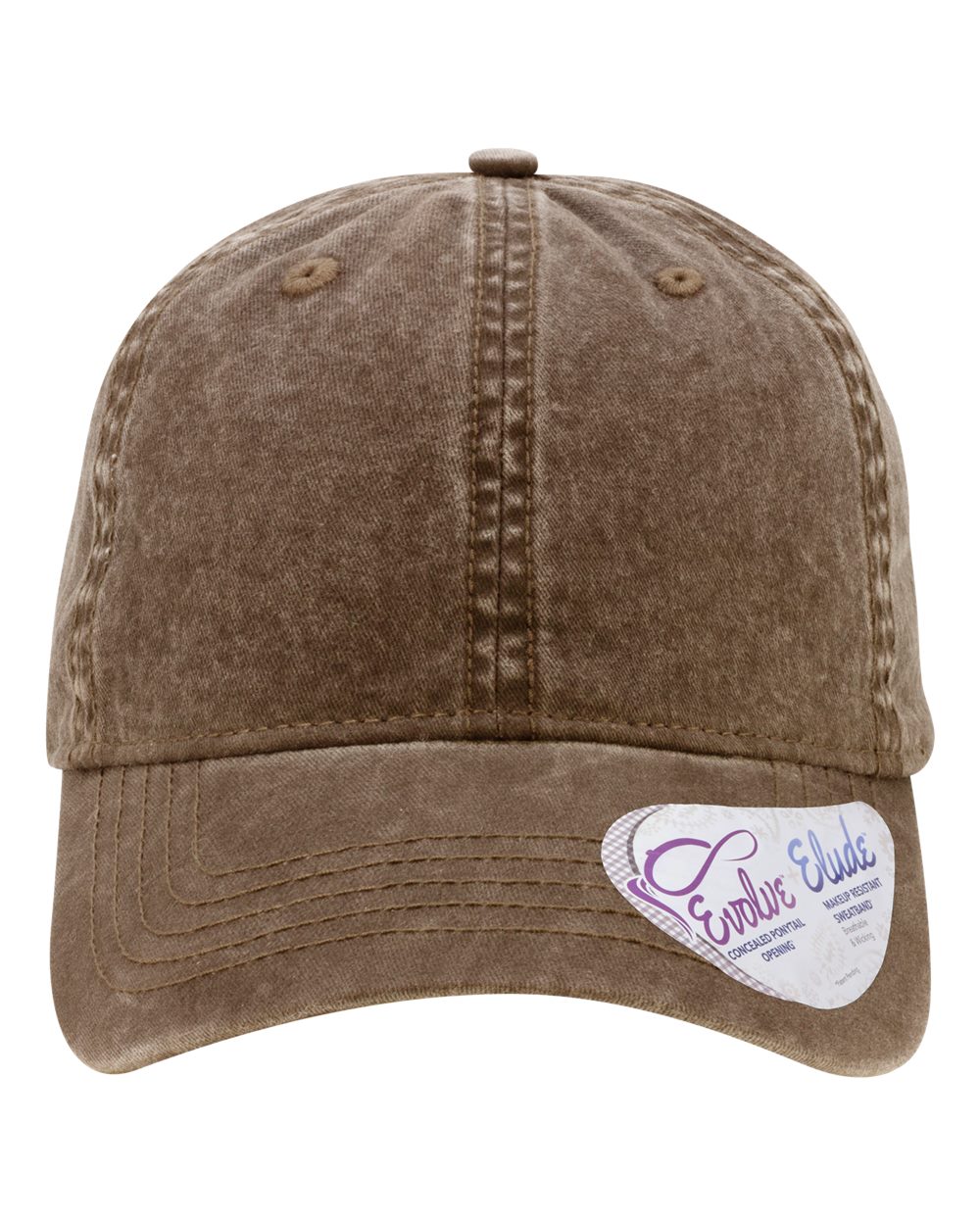 Women's Pigment-Dyed with Fashion Undervisor Cap - Front - B96795710 - Chocolate/ Fawn