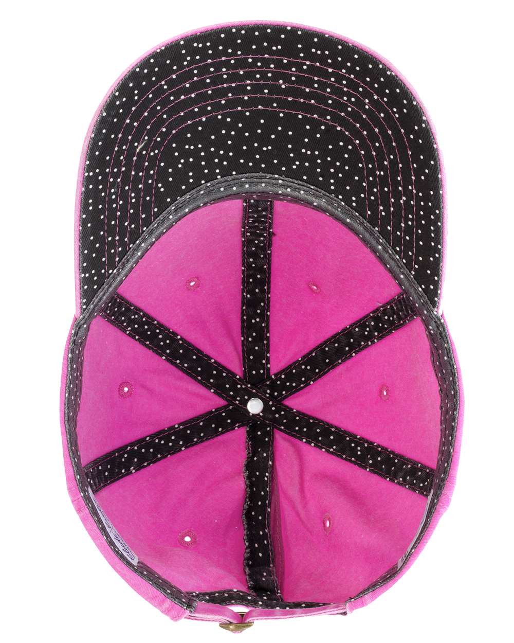 Women's Pigment-Dyed with Fashion Undervisor Cap - Side - B96795100 - Rose/ Polka Dots