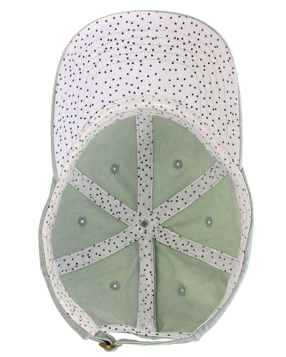 Women's Pigment-Dyed with Fashion Undervisor Cap - Side - B96795110 - Sage/ Polka Dots