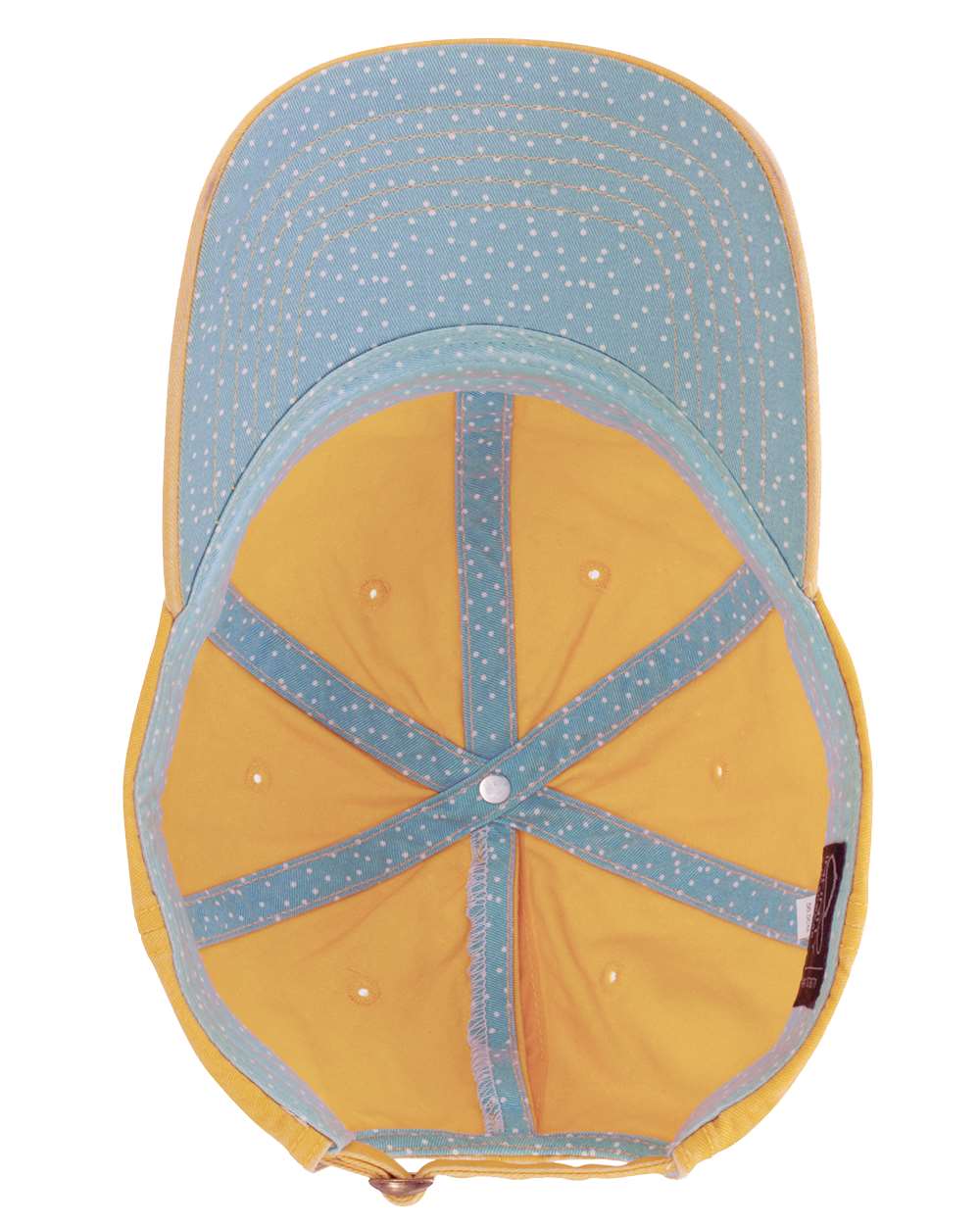 Women's Pigment-Dyed with Fashion Undervisor Cap - Side - B96795400 - Sunset Yellow/ Polka Dots