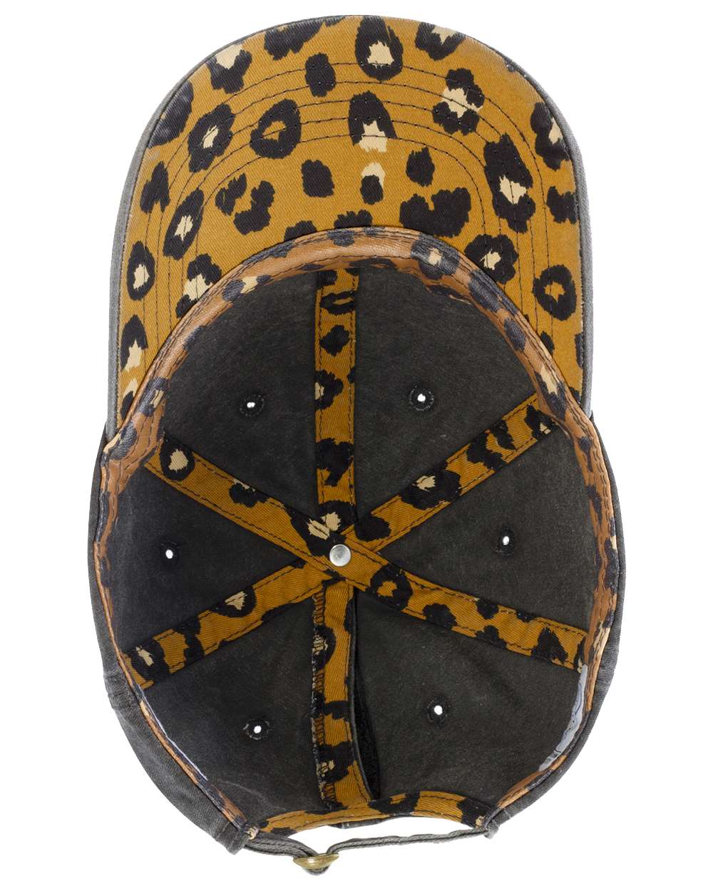Women's Pigment-Dyed with Fashion Undervisor Cap - Side - B96795500 - Black/ Leopard