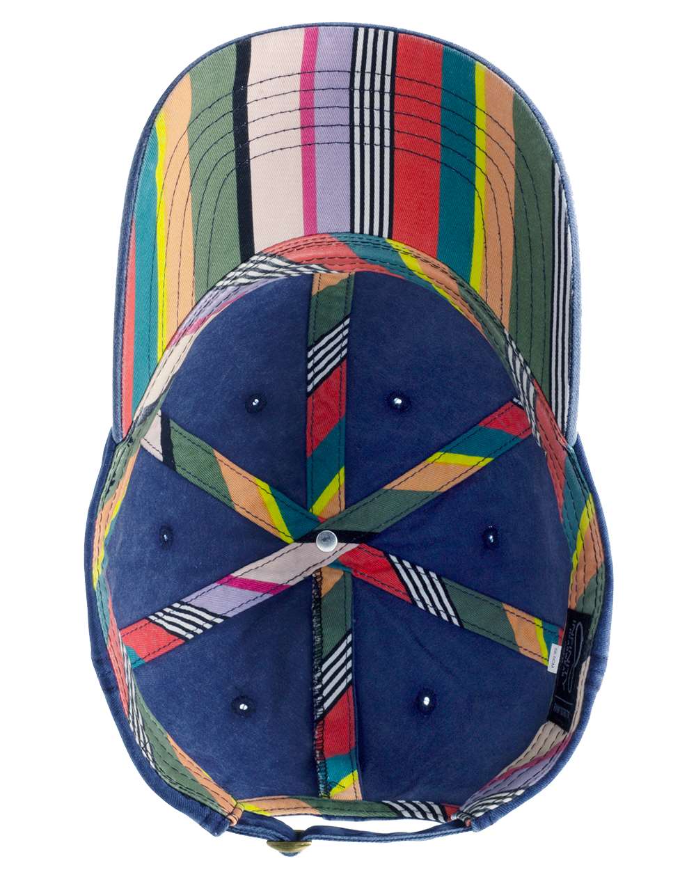 Women's Pigment-Dyed with Fashion Undervisor Cap - Side - B96795650 - Navy/ Stripes