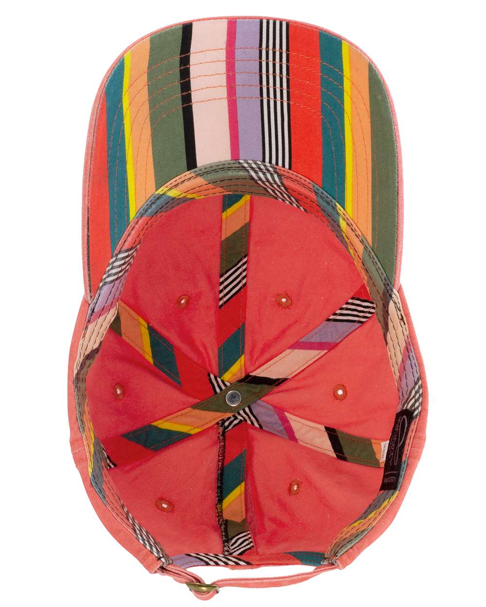 Women's Pigment-Dyed with Fashion Undervisor Cap - Side - B96795660 - Sherbet/ Stripes