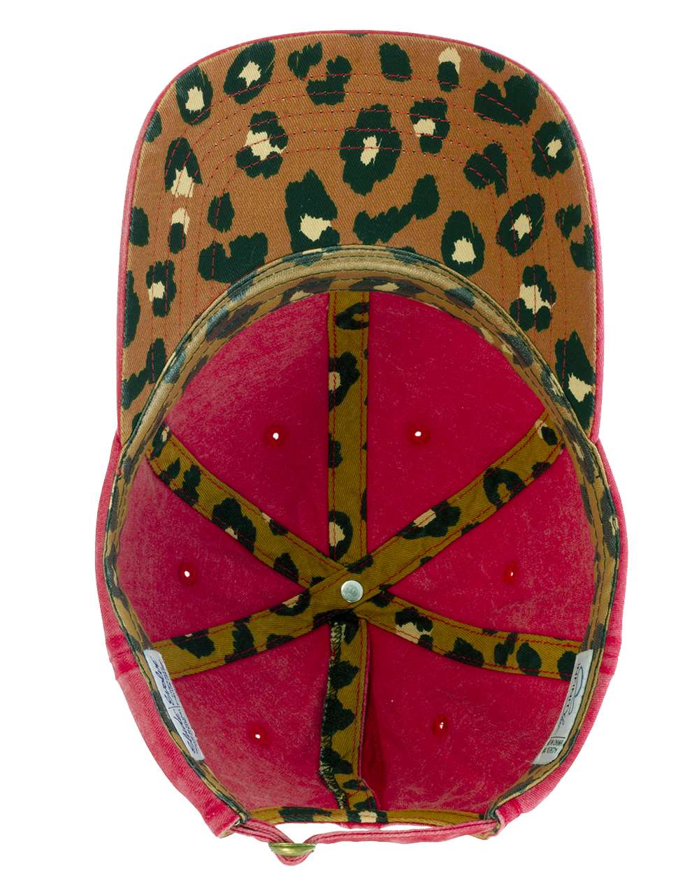 Women's Pigment-Dyed with Fashion Undervisor Cap - Side - B96795700 - Red/ Leopard