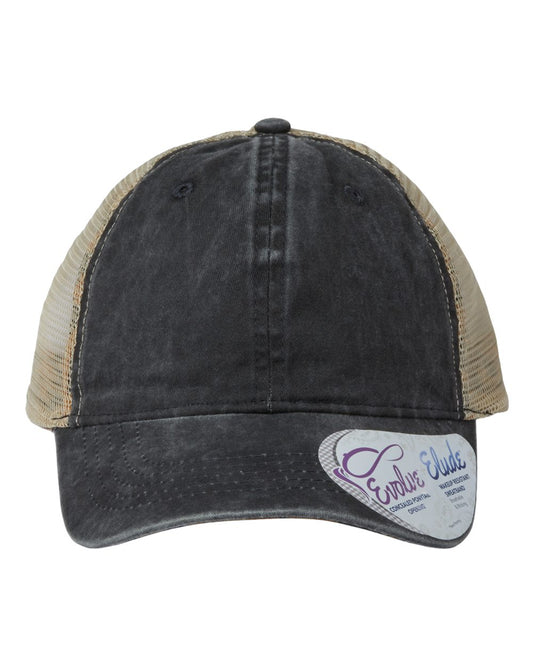 Women's Washed Mesh-Back Cap - Front - B97295500 - Black/ Leopard