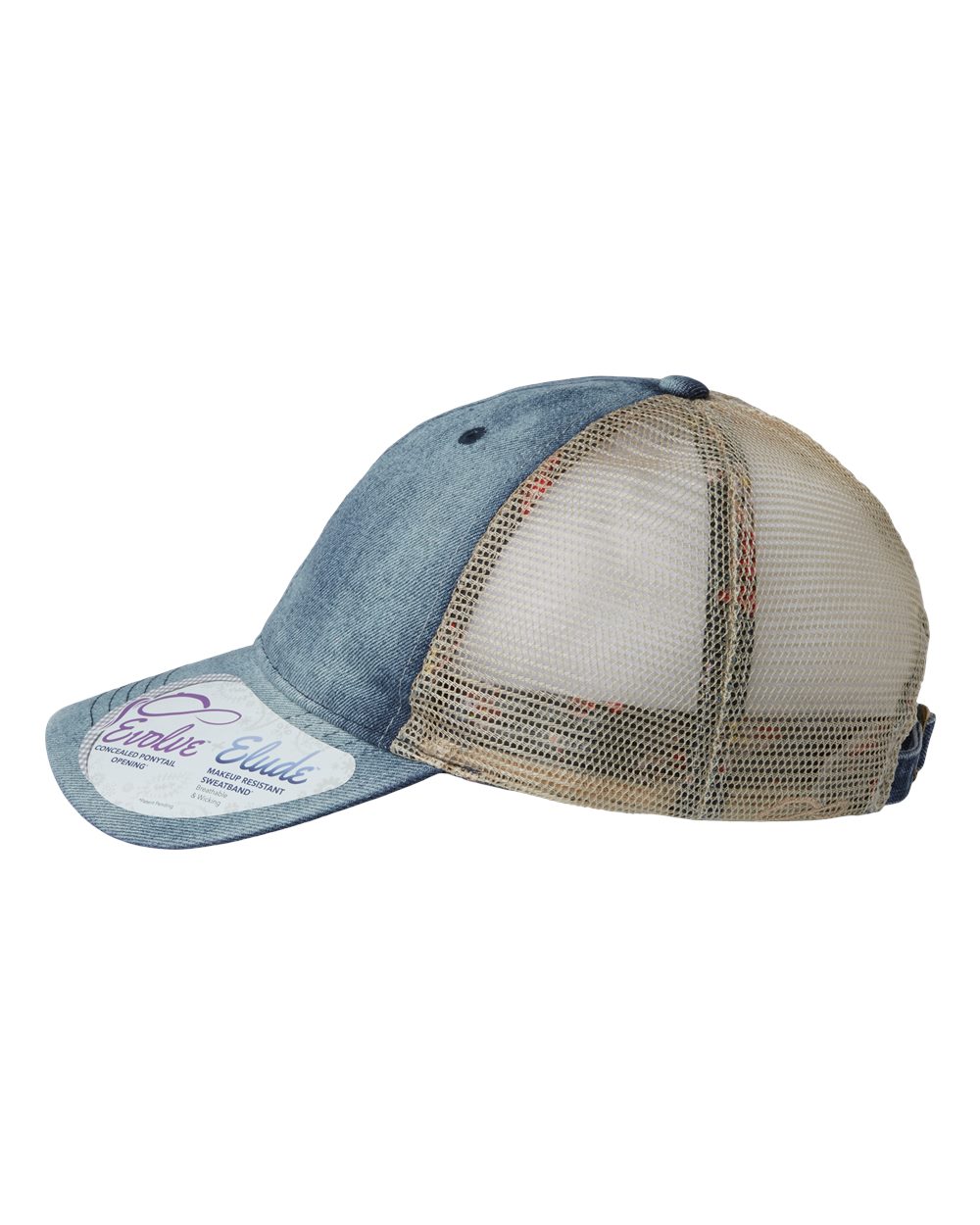 Women's Denim Mesh-Back Cap - DirectSide - B97495250 - Denim/ Khaki