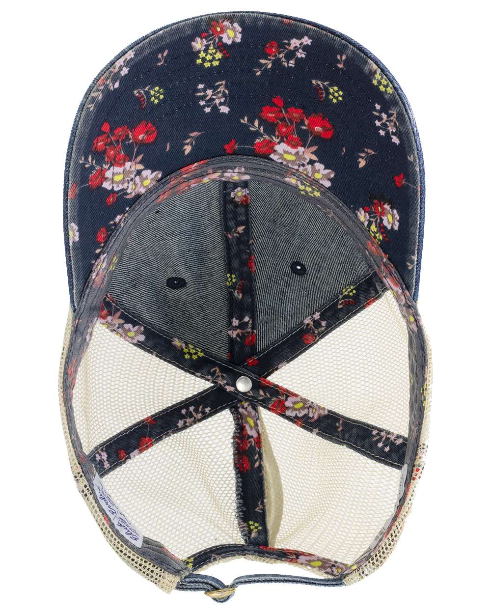 Women's Denim Mesh-Back Cap - Side - B97495250 - Denim/ Khaki