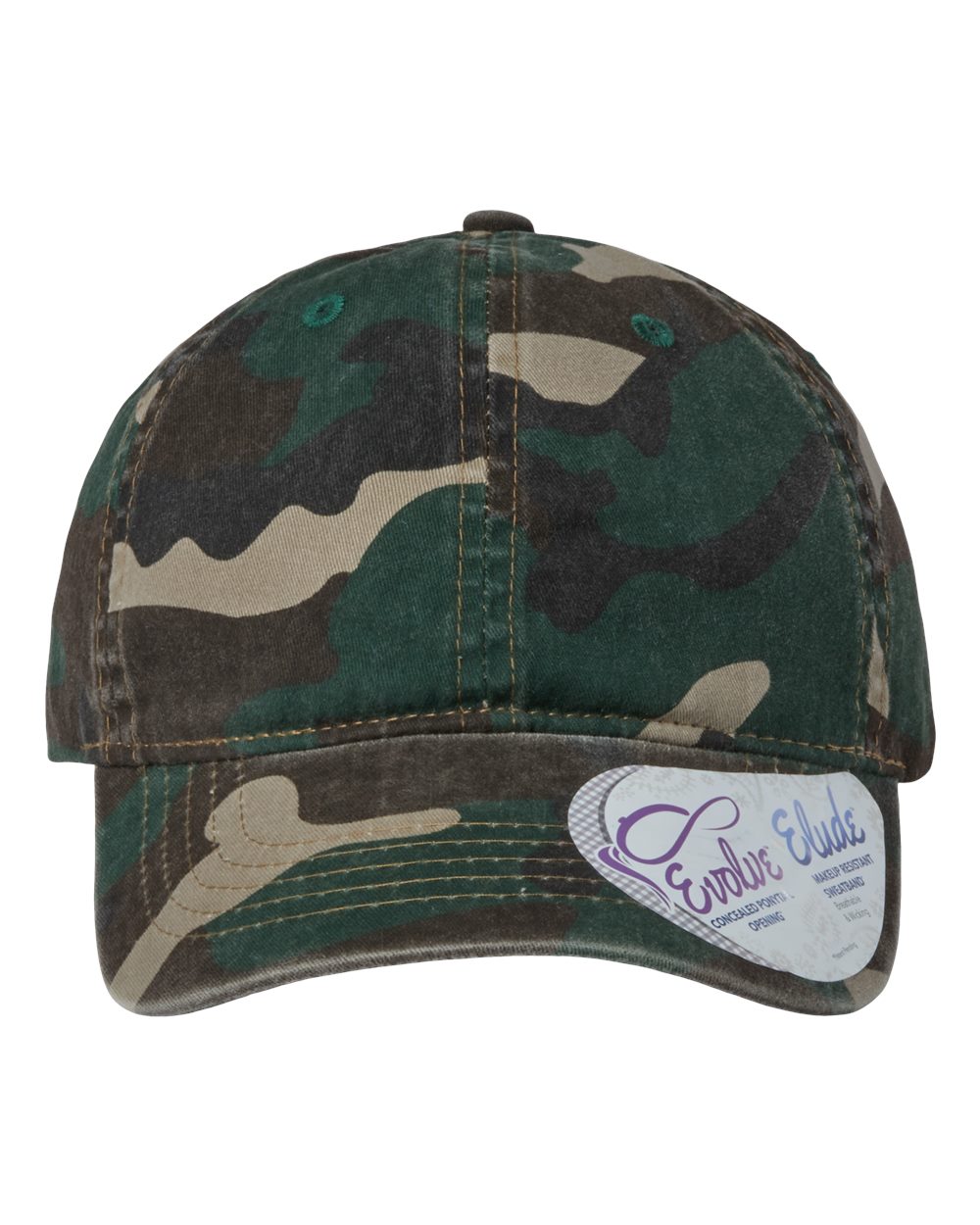 Women's Garment-Washed Fashion Print Cap - Front - B97795980 - Fashion Camo