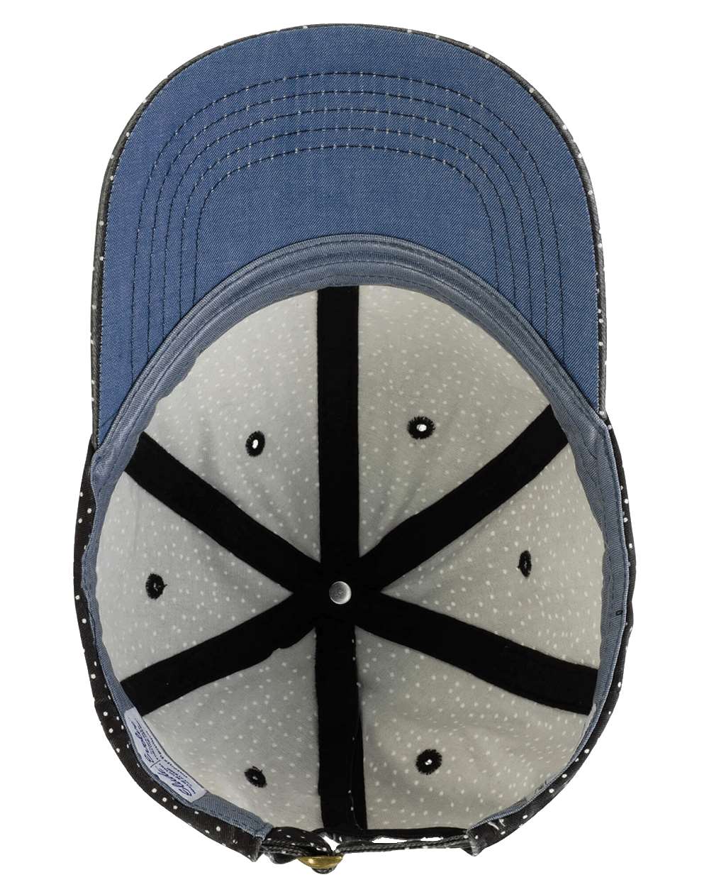 Women's Garment-Washed Fashion Print Cap - Side - B97795500 - Black/ White Polka Dots