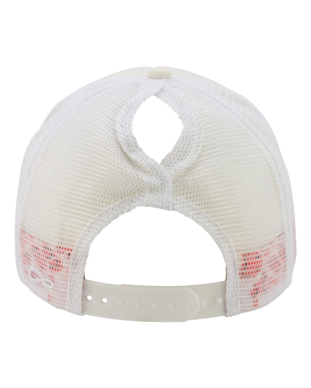 Women's Foam Trucker Cap - Back - B22395100 - Ivory/ Lavender/ White/ Smiley
