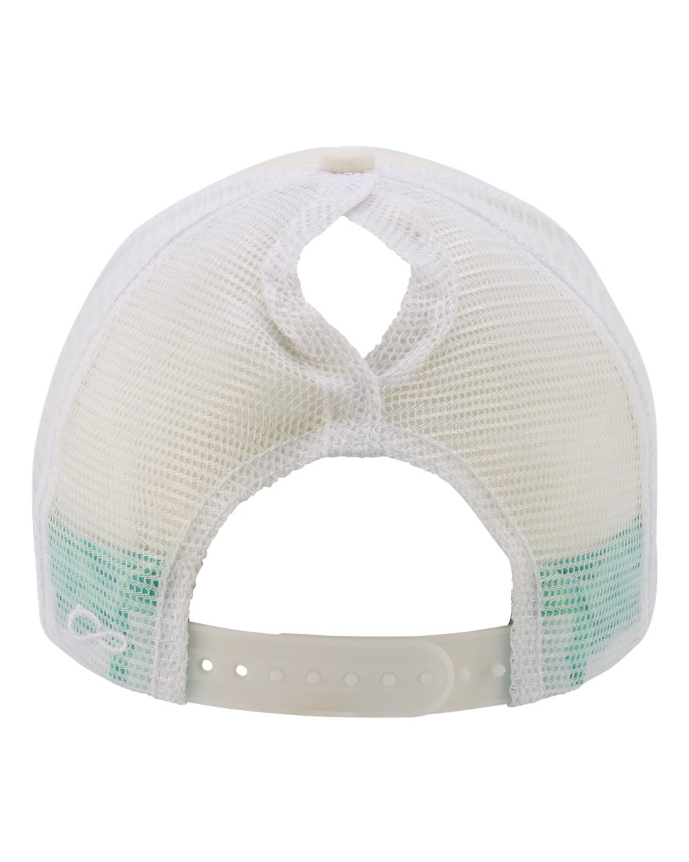 Women's Foam Trucker Cap - Back - B22395240 - Ivory/ Jade/ White/ Swirl