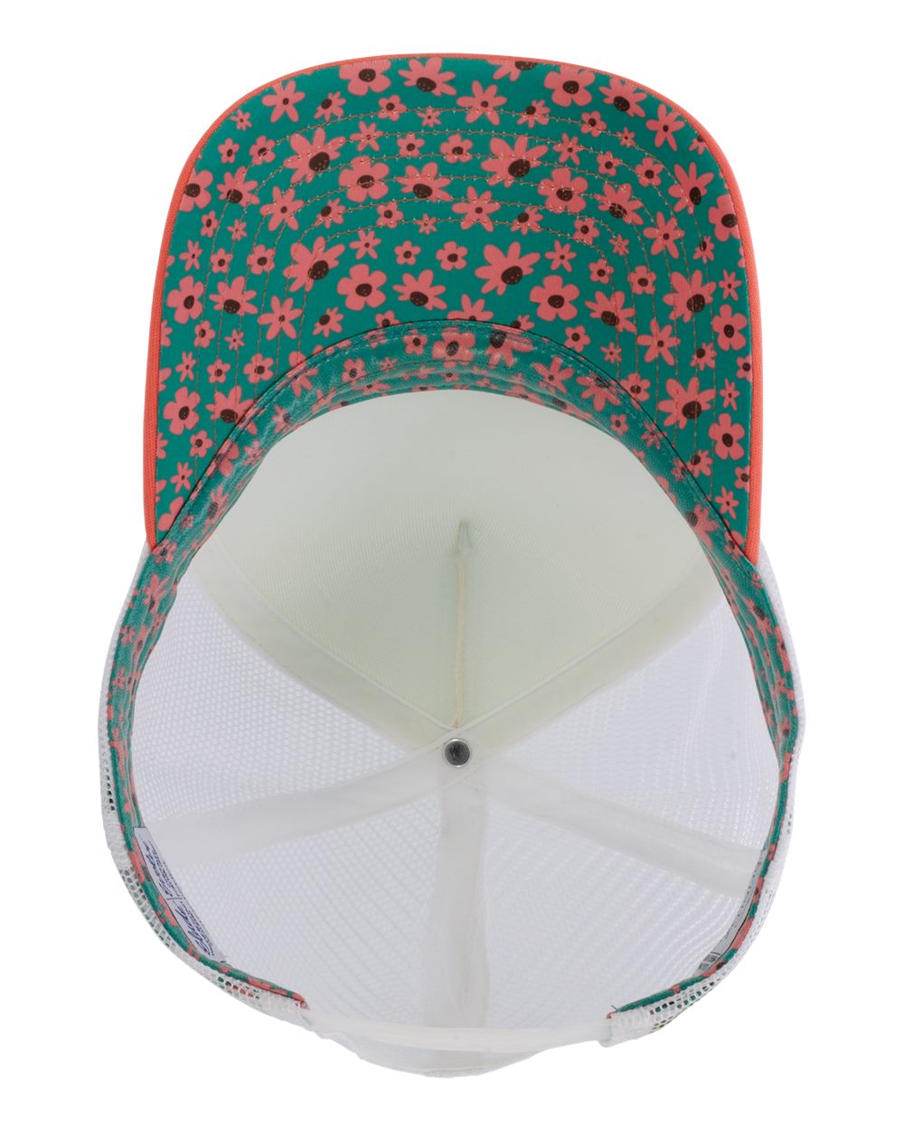 Women's Foam Trucker Cap - Side - B22395110 - Ivory/ Sherbert/ White/ Floral