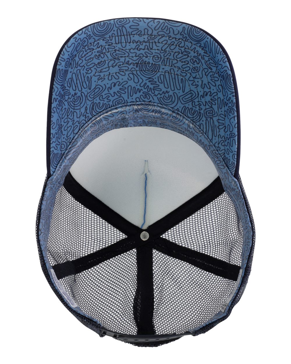Women's Foam Trucker Cap - Side - B22395250 - Light Blue/ Navy/ Navy/ Graffiti