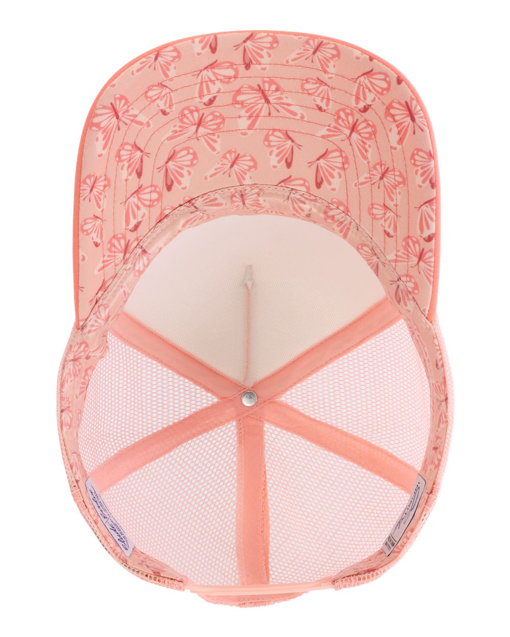 Women's Foam Trucker Cap - Side - B22395300 - Dusty Pink/ Pink/ Peachy Pink/ Butterfly