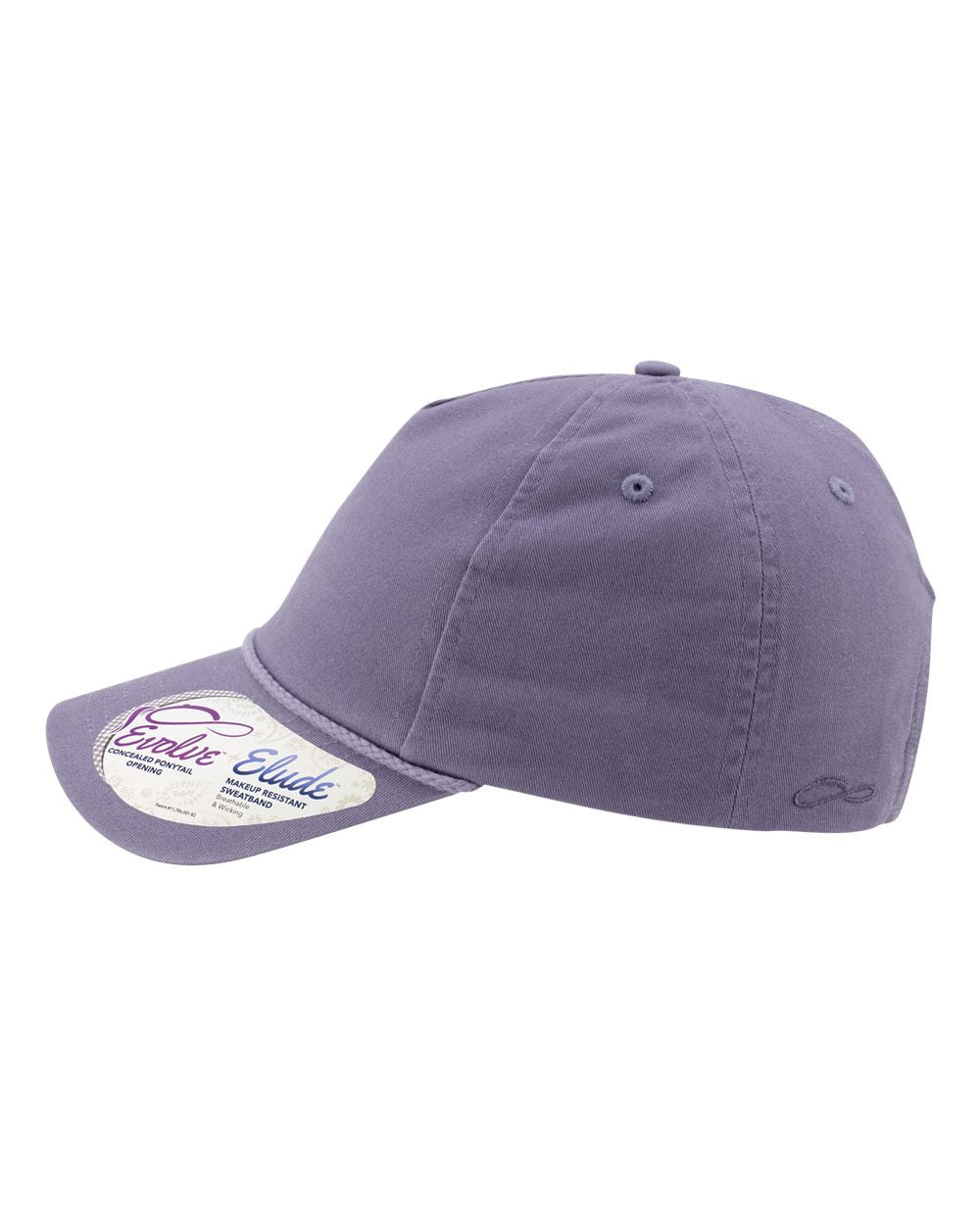 Women's Washed 5-Panel Rope Cap - DirectSide - B34095670 - Violet/ Snow Leopard