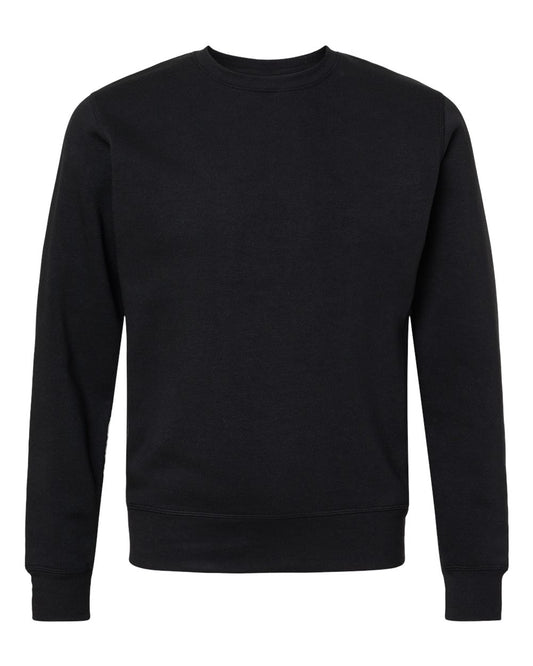Unisex Triblend Fleece Crewneck Sweatshirt - Front - B08228503 - Black Solid