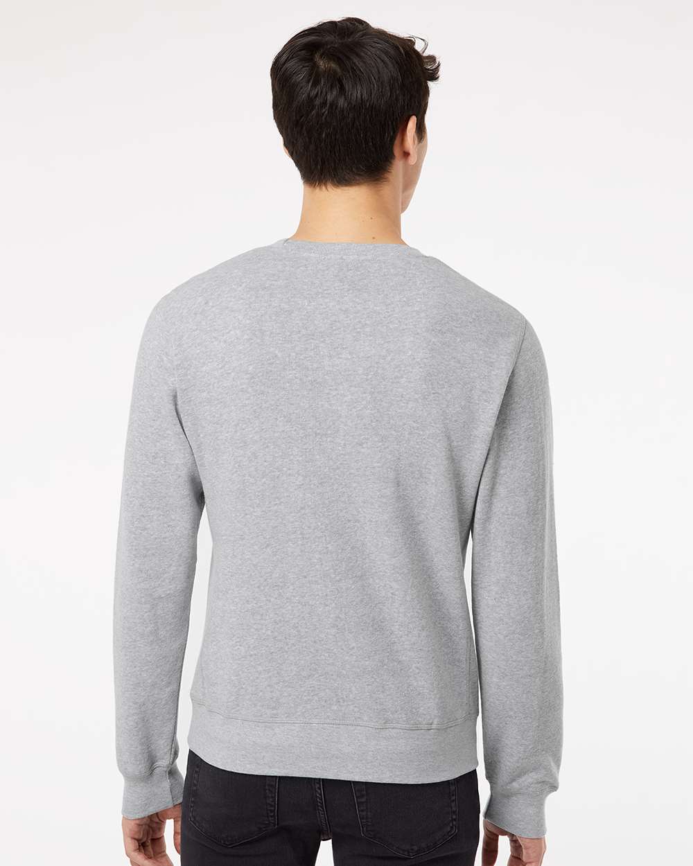 Unisex Triblend Fleece Crewneck Sweatshirt - OnModelBack - B08228353 - Grey Triblend