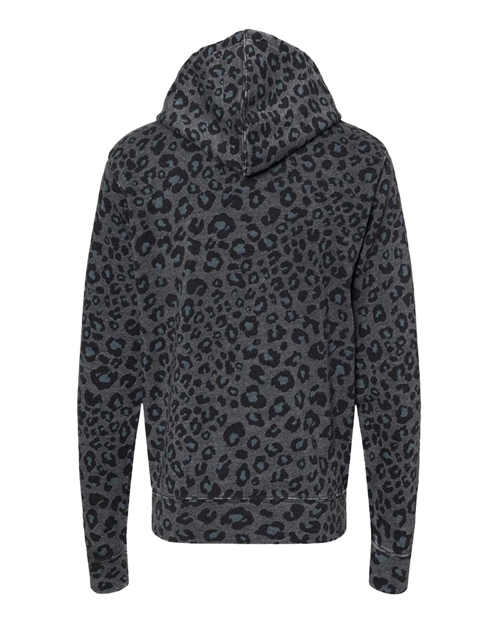 Youth Triblend Fleece Hooded Sweatshirt - Back - B08328433 - Black Leopard Triblend