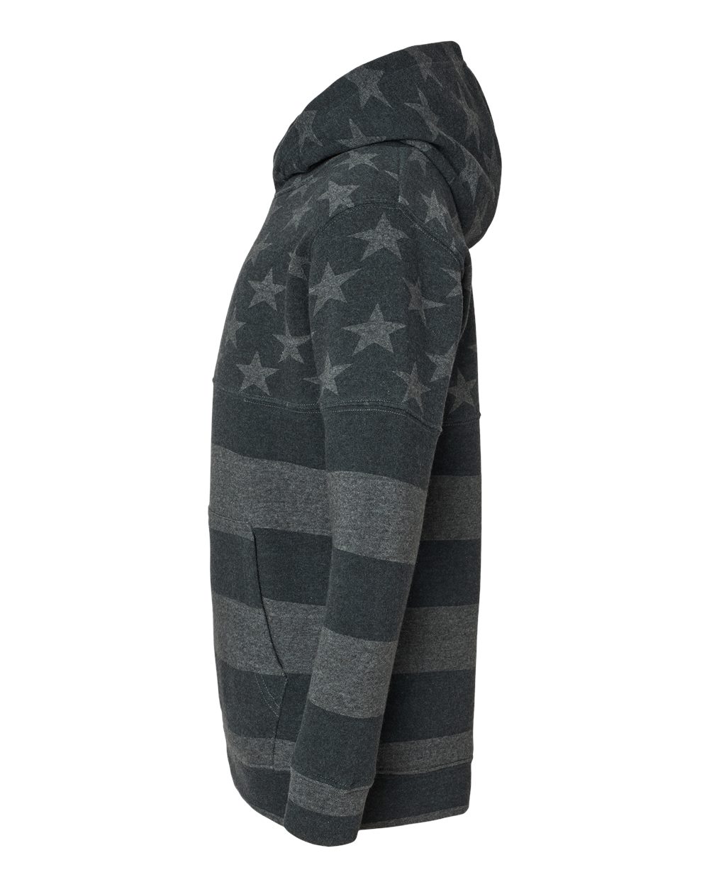 Youth Triblend Fleece Hooded Sweatshirt - DirectSide - B08328453 - Black Stars & Stripes Triblend