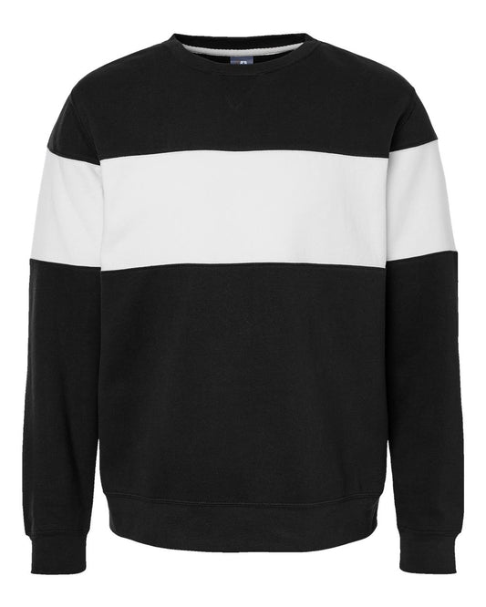 Unisex Varsity Fleece Crewneck Sweatshirt - Front - B12228502 - Black