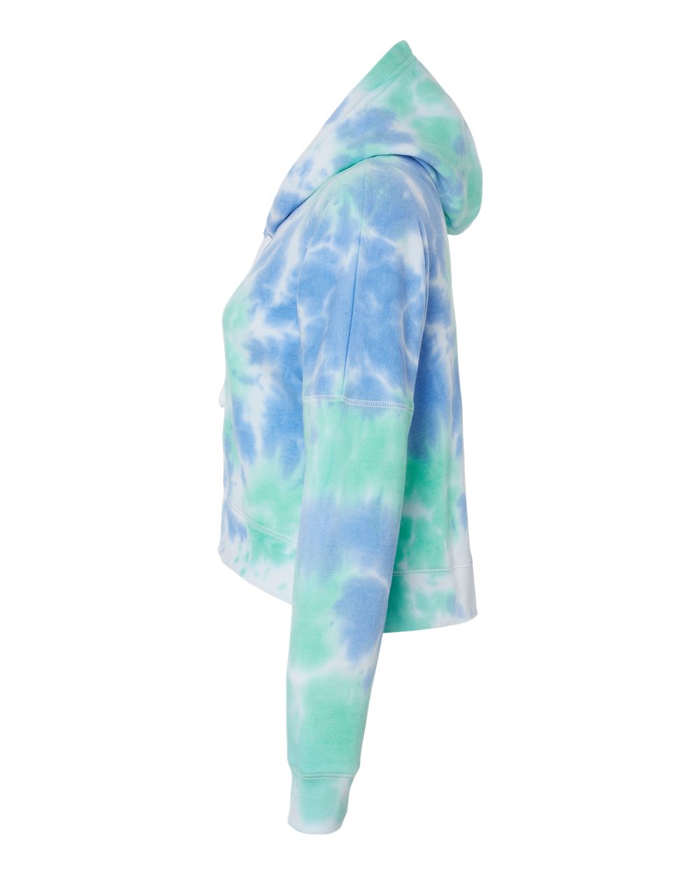 Women's Crop Hooded Sweatshirt - DirectSide - B12428633 - Lagoon Tie Dye