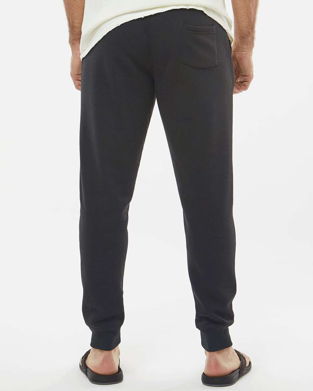 Unisex Triblend Fleece Joggers - OnModelBack - B12528502 - Black Solid