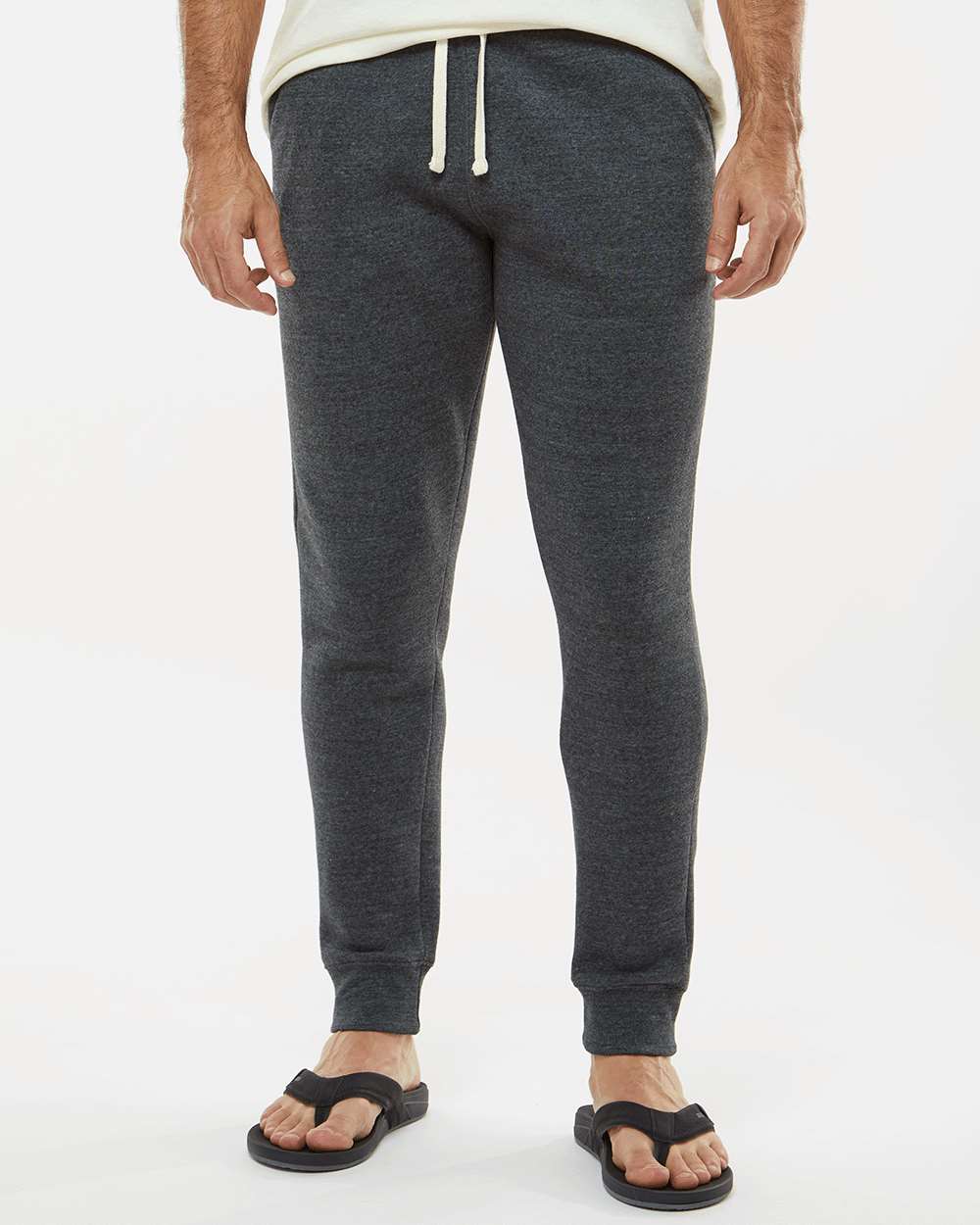 Unisex Triblend Fleece Joggers - OnModelFront - B12528102 - Black Triblend
