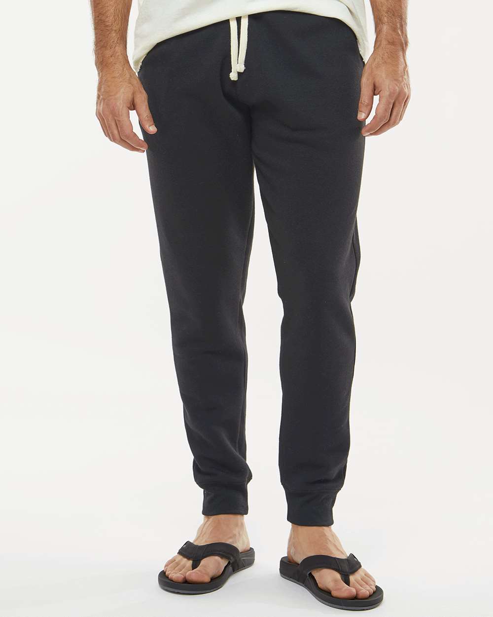 Unisex Triblend Fleece Joggers - OnModelFront - B12528502 - Black Solid