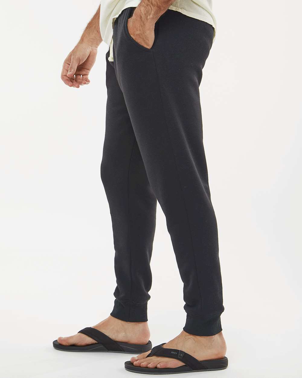 Unisex Triblend Fleece Joggers - OnModelSide - B12528502 - Black Solid