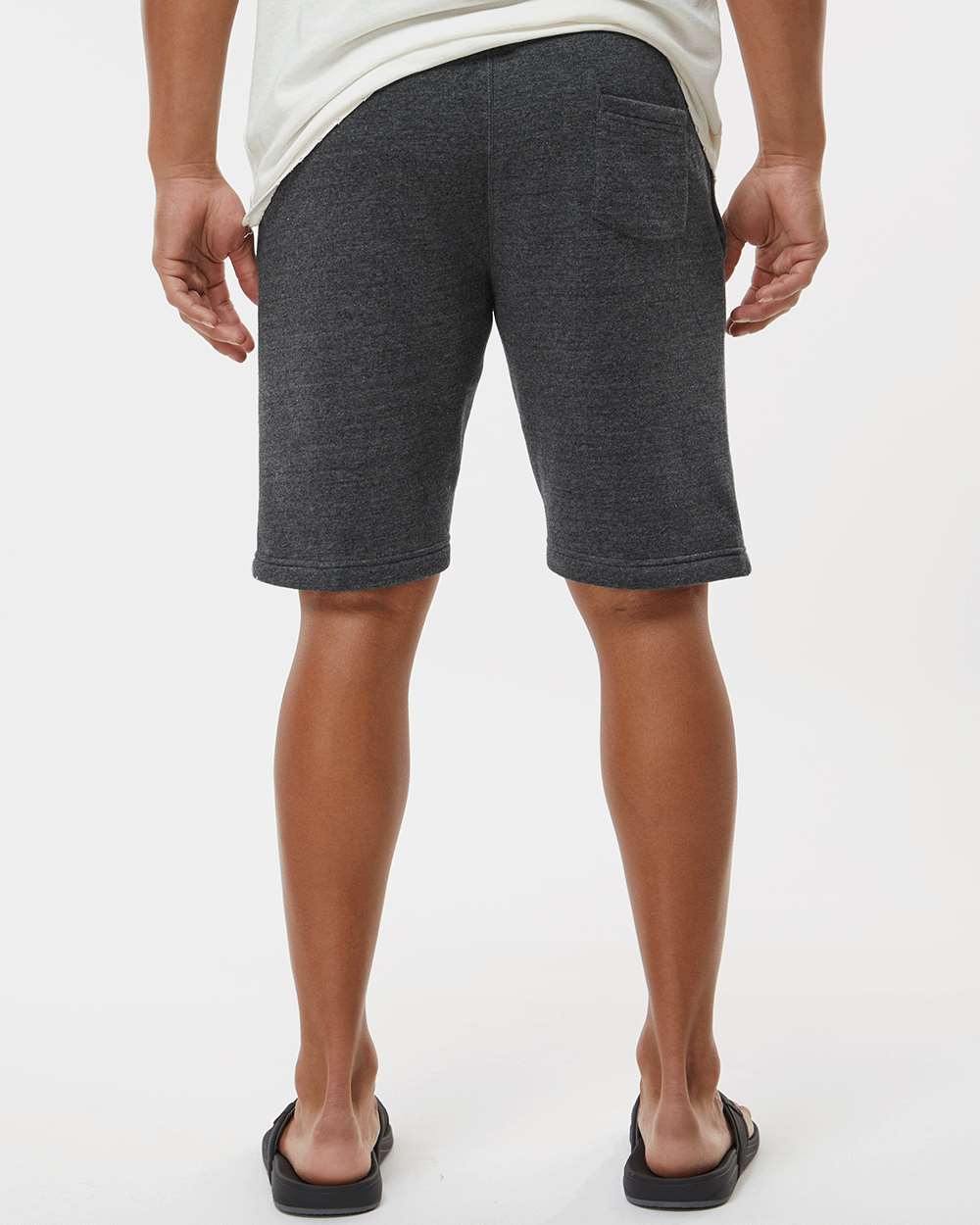 Unisex Triblend Fleece Shorts - OnModelBack - B12628103 - Black Triblend